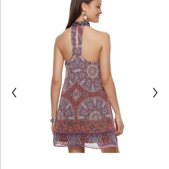 Xtraordinary Embellished Choker Neck Shift Dress size M - Picture 2 of 6